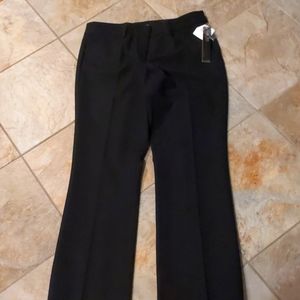black sz 6p pants, Leyla brand, narrow boot leg, poly/rayon, nwt